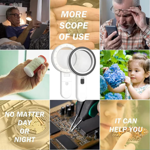 Xách tay 30x chiếu sáng LED Kính hiển vi nhựa và đồng thau cầm tay đọc Viện trợ cho người cao niên sửa chữa đồ trang sức công cụ - Product Image 6