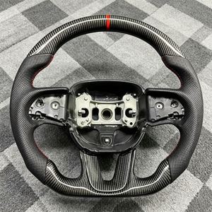 Volante de Coche, Volante Deportivo de Fibra de Carbono Negro de Alta Calidad, Apto para <span class=keywords><strong>Dodge</strong></span> Challenger SRT 2015 2016 2017 2018 2019 2020 - Product Image 5