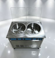 Machine à glace frite entièrement automatique professionnelle, machine à rouleaux de yaourt glacé pour les boutiques de desserts
