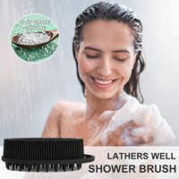 Brosse de bain exfoliante en silicone double face, brosse de massage pour le corps, brosse de douche, séchage rapide, hygiénique pour les peaux sensibles