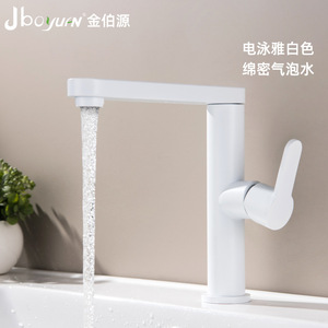 Jboyurn Basin Faucet 304 Stainless Steel Single Handle Ceramic Valve Deck Mounted Modern Minimalist Style - Product Image 5
