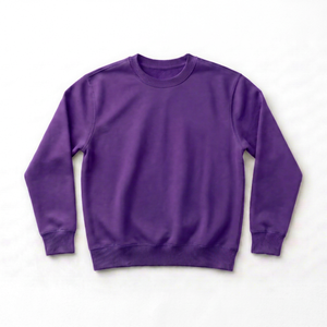 เสื้อสเวตเชิ้ตคอกลมสีม่วงสำหรับผู้ชาย ผ้าฝ้ายถัก 100% ทรงปกติ สวมใส่สบายๆ สำหรับฤดูใบไม้ร่วง - Product Image 1