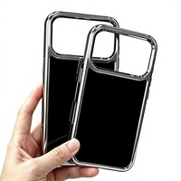 Coque de téléphone antichoc deux-en-un en plastique argenté électroplaqué avec motif animal pour iPhone 18 et Pro