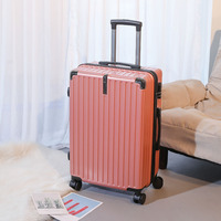 Vente en Gros Vin Rouge Voyage Bagages Valises 20 Pouces Abs Voyage Poussette Valise Pc Boîte De Voyage Pour Les Femmes