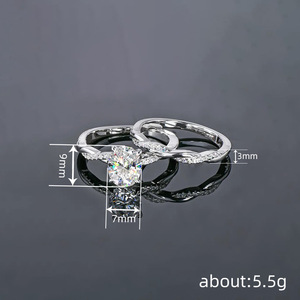 Set di Anelli Classici Minimalisti a Due Pezzi per Donna, Gioielli da Matrimonio - Product Image 5