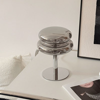 Lámpara de Mesa LED Moderna con Pantalla de Bola Cromada, Diseño Eléctrico Minimalista, Ecológica, Regulable, para Lectura en el Dormitorio