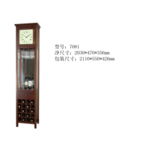 Horloge de grand-père arquée de style antique, design campagnard français, en bois massif, à plateau plat, de Zhao, mouvement mécanique Hermle, sonnerie horaire