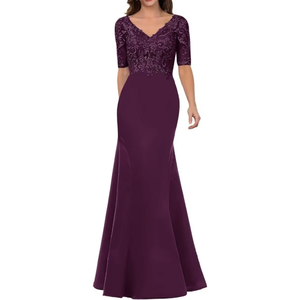 حورية البحر أو الساتان فستان أم العروس طويل فساتين السهرة الرسمية يزين ضيف الزفاف مقاس كبير فساتين الأم - Product Image 1