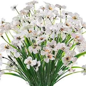 Pacotes de flores de plástico artificial para casa, flores violetas artificiais de 30 cm, decorativas para casamentos