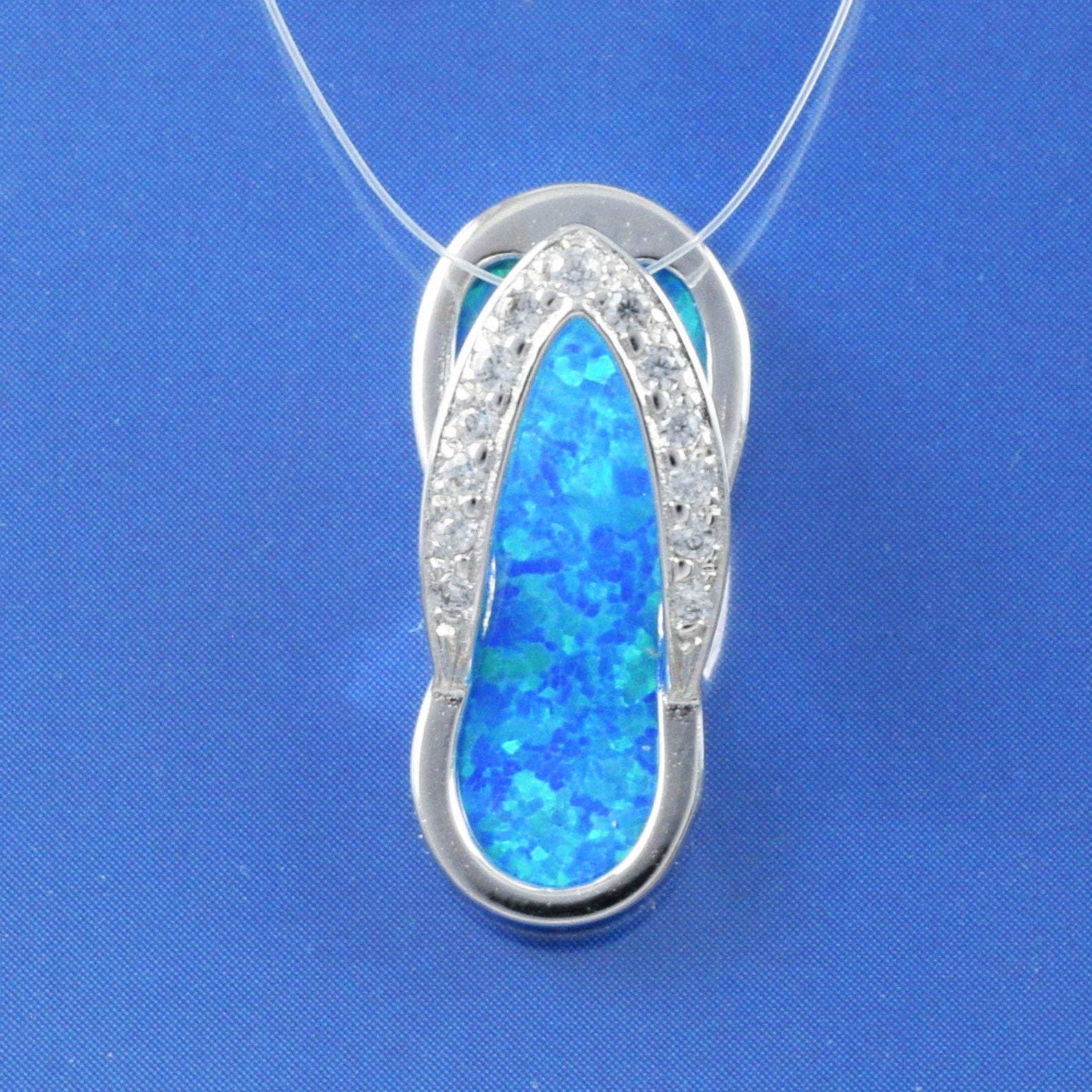 Flip Flop Sandal Pendant Necklace 24K Gold Plated, CZ Paved