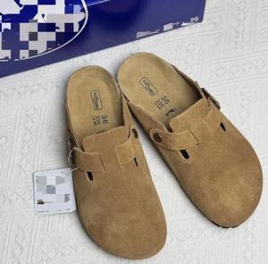 Sandalias de lujo Boken Clog personalizadas para mujer, con hebilla ajustable, de gamuza, con soporte de arco, zuecos de corcho, pantuflas premium para mujer - Product Image 3