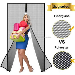 Malla de pantalla de fibra de vidrio negra moderna con red de puerta de pantalla de cierre magnético para puertas dobles francesas - Product Image 6