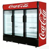 Réfrigérateur vertical de présentation pour supermarché commercial, porte simple en verre