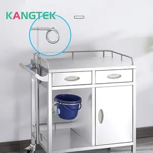 KANGTEK 공장 공급 고품질 4륜 스테인리스 스틸 의료 기기 병원 케어 트롤리 - Product Image 3