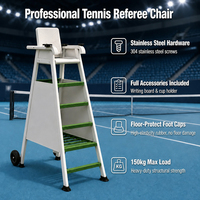 Chaise d'arbitre de tennis en alliage d'aluminium pour extérieur, avec pare-soleil et roues, pour utilisation sur les terrains de tennis