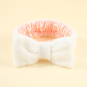 Dễ Thương Đáng Yêu Satin Lót Spa <span class=keywords><strong>Headband</strong></span> Co Giãn Mềm Nhung Đầu Bọc Skincare Tóc Ban Nhạc Hai Màu Sắc Trang Điểm <span class=keywords><strong>Bowknot</strong></span> Headbands - Product Image 3