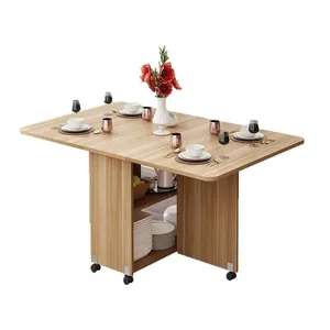 Modern Solid Wood <strong>Folding</strong> Extendable Dining <strong>Table</strong> Portable Space Saving <strong>Kitchen</strong> Dining Room Seats Storage <strong>Table</strong> - Product Image 2