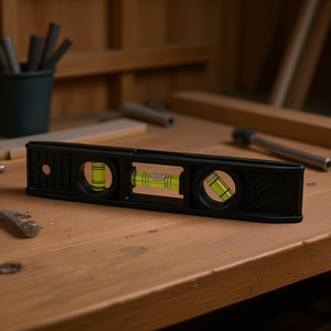 Niveau à bulle Stanley Torpedo 12 en plastique noir avec trois flacons pour la plomberie et la construction - Product Image 3