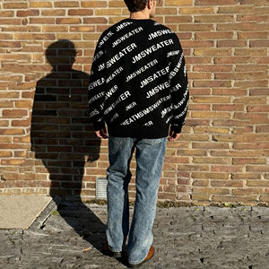 사용자 정의 로고 남성 스웨터 제조업체 OEM 자카드 풀오버 겨울 크루 넥 니트 코튼 점퍼 남성용 맞춤 니트 스웨터 - Product Image 3