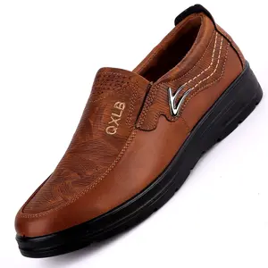 Sapato casual masculino, sapato casual moderno para homens calçados de couro da moda para dirigir, primavera e outono