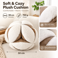 Coussin sphérique en peluche 3D personnalisé en forme de pétale, bicolore, brodé, en forme de fleur, doux et moelleux, pour la décoration de canapé et de la maison