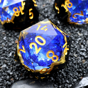33 מ "מ פולידרלי <span class=keywords><strong>rpg</strong></span> d20 D20-G4 קצה חדות חדות עבור משחקי הלוח לשחק את מתנה dnd צ 'ונק עם חומר שרף ברור - Product Image 6