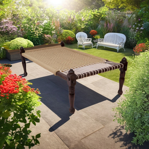 Banc charpai en coton ou en corde de jute, lits indiens d'extérieur - Product Image 1