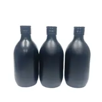 Botol Air Mineral Hitam Berkilau Kaca Hitam Matte 300Ml dengan Tutup ROPP