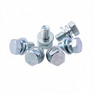 Conjunto de Perno Hexagonal Cruzado GB9074.17 de Acero al Carbono de la Mejor Calidad con Anillo de Seguridad y Arandela Plana - Product Image 2