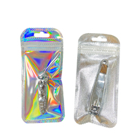 60*130mm coupe-ongles Transparent blanc emballage sacs ciseaux à sourcils sac en plastique peau morte ciseaux fermeture éclair fermeture éclair sacs