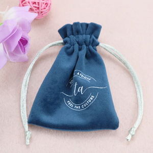 Custom Logo Print <b>Mini</b> Jewelry Storage Bag Velvet Pouch Super Soft Flannel Velvet Gift Bag Antique Packing Velvet Drawstring Bag - Product Image 5