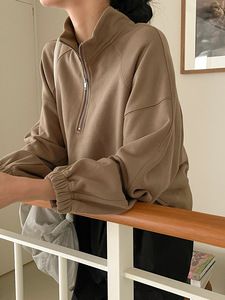 เสื้อฮู้ดดี้ผ้าฝ้ายคอตตอนแบบสั้นทรงโอเวอร์ไซส์  ตกแต่งด้วยลูกปัด  ลายสกรีน  โลโก้แบบกำหนดเอง  สวมใส่สบาย ระบายอากาศได้ดี  เหมาะสำหรับฤดูใบไม้ร่วง - Product Image 2