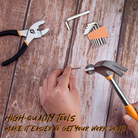 Ensemble d'outils en acier au carbone et plastique de 39 pièces pour usage domestique général, boîte à outils en plastique, boîte de rangement portable