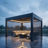 Pergola bioclimatique résidentielle à lames orientables en aluminium, écologique, imperméable, pare-soleil pour balcon et terrasse