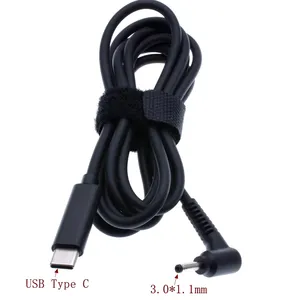 C tipi dc 3.0x1.1 3.0*1.1mm erkek fiş dönüştürücü USB C PD şarj kablosu kablosu acer Aspire 19V Laptop güç adaptörü 1.5m 5f