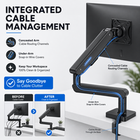 Support de moniteur réglable en hauteur pour bureau, gestion des câbles, construction métallique, capacité de charge de 10 kg, pour postes de travail de centre d'appels