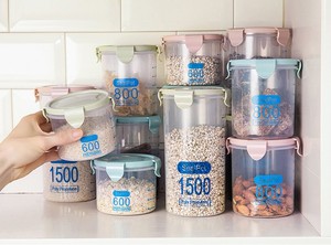 Kín BPA miễn phí Stackable nhựa nhà bếp Organizer Jar Box Set cho tủ lạnh lưu trữ Gạo ngũ cốc đường trà cà phê thực phẩm khác - Product Image 5