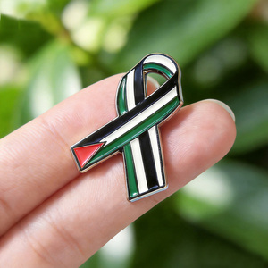 Spilla da bavero personalizzata in lega di zinco con smalto morbido e duro, a forma di mappa <span class=keywords><strong>della</strong></span> Palestina e bandiera nazionale, accessorio per abbigliamento - Product Image 1