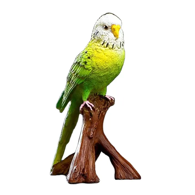 Venta caliente pájaro resina Animal modelo césped árbol adornos personalizado Oficina escritorio resina artesanía pájaro escultura