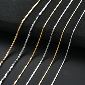 Collar de Acero Inoxidable en Forma de S Delgado, Ancho 0.9/1.2/1.6MM, Chapado en Oro y Plata, Cadena de Eslabones Brillantes para Colgantes, Joyería y Regalos - Product Image 3
