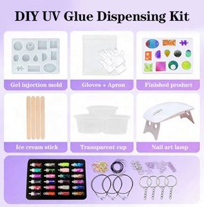 UV Resin Jewelry Making Kit DIY Hard Crystal Clear Epoxy Fast Curing Silicone <b>Molds</b> Pendants Earrings Keychains Model Glitter - Product Image 4