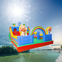 Beleqi Trust Toboggan Gonflable Commercial Géant Populaire avec Escalier, Jouets de Glisse 8x12m pour 12 Personnes, Matériau en Nylon Haute Résistance