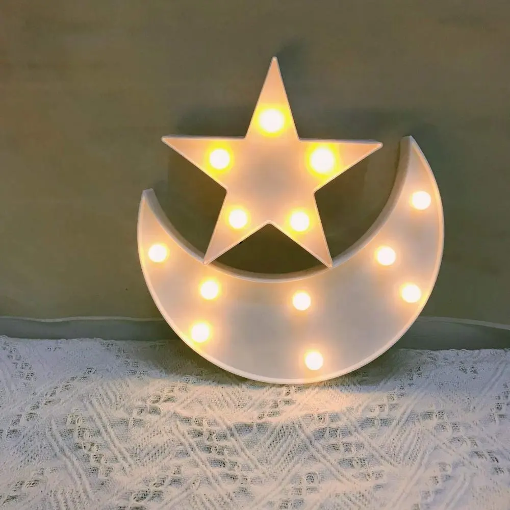 Moon-star marquee sign Cute LED Night Lamp Gift-Marquee Moon-star Sign for Birthday party,Baby shower,Kids Room decoration