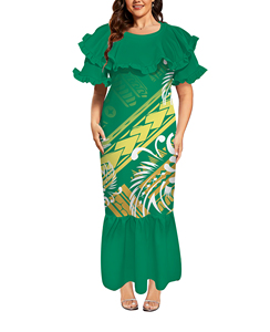 Venta Directa de Fábrica, Vestido Midi Moderno con Volantes en Capas, Talla Grande 6XL, Estampado Polinesio Samoa, Vestido de Fiesta para Mujer, Envío Directo - Product Image 1