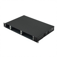 Boîtier de montage en rack 1U de 19 pouces avec revêtement en poudre noire, découpes personnalisées pour appareils réseau PCB, en tôle, certifié ISO 9001, OEM ODM