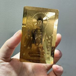 La mejor calidad, estatua de Buda, grabado de latón, chapado en oro brillante, tarjetas de Buda de Metal en blanco - Product Image 3