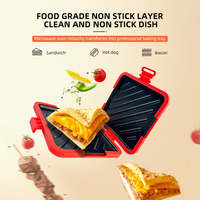 Plaque de Cuisson en Silicone pour Sandwich Plaque Plaque Presse Antiadhésive Plat Grille-pain Moule Rack Four Commercial Making Avec Couvercle pour Set Griller