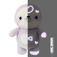 Peluches d'animaux personnalisées en usine, ours gris moelleux, effaçables au laser, fluorescentes, qui brillent dans le noir, pour enfants, pour le confort