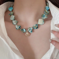 Collier ajustable style bohème pour femme, coquillage baroque, perle papillon, chaîne à maillons pour plage, station balnéaire, anniversaires