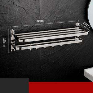 Vendita di fabbrica moderno 60cm lungo pieghevole portasciugamani in acciaio inossidabile porta oggetti da bagno per il montaggio ad angolo - Product Image 5